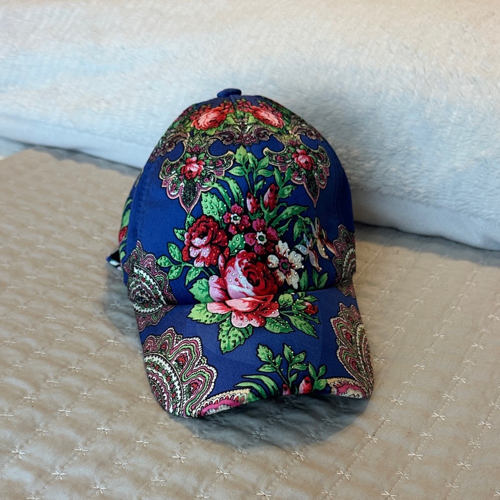 Blue Floral Baseball Cap